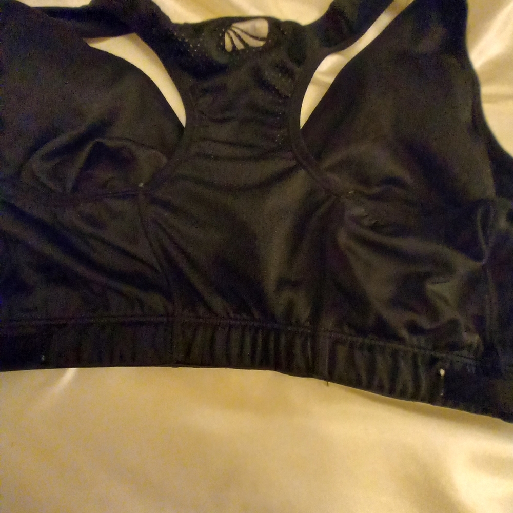 Women's black sports bra